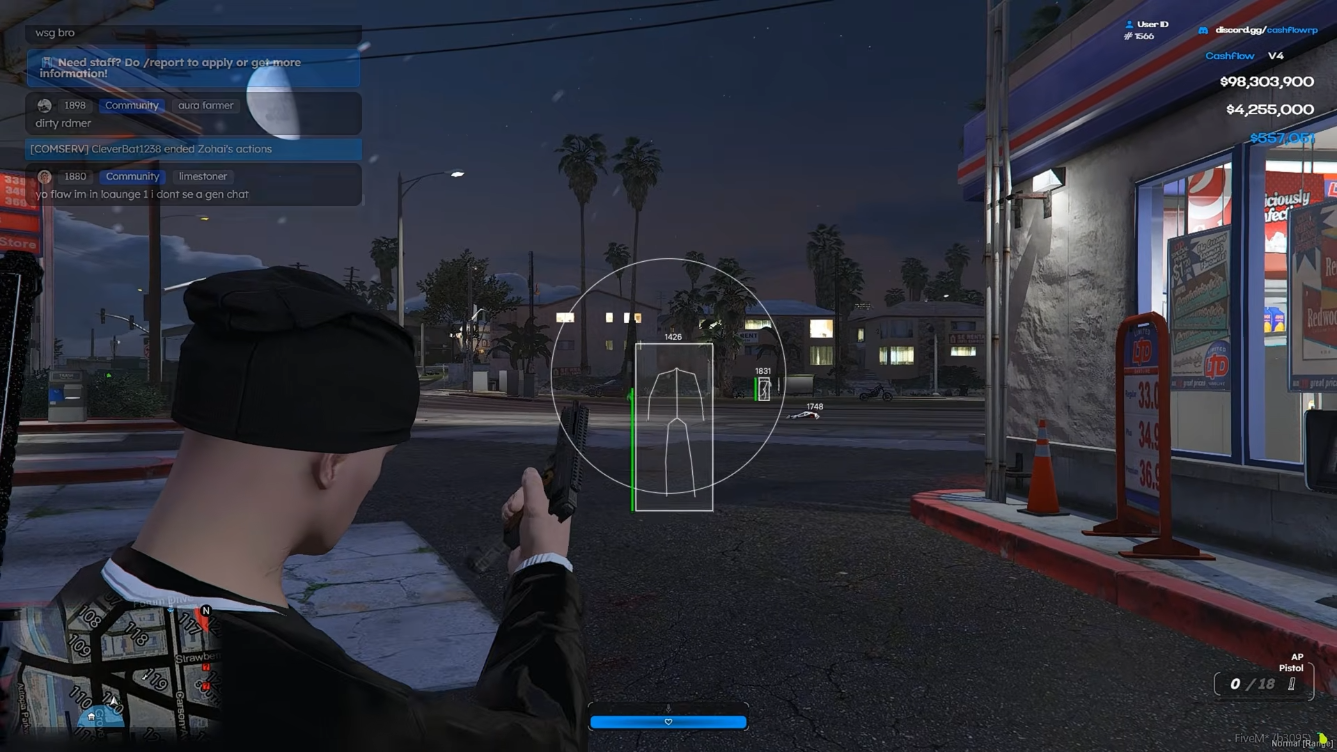 FiveM cheat vehicle ESP showing nearby cars with distance and lock status